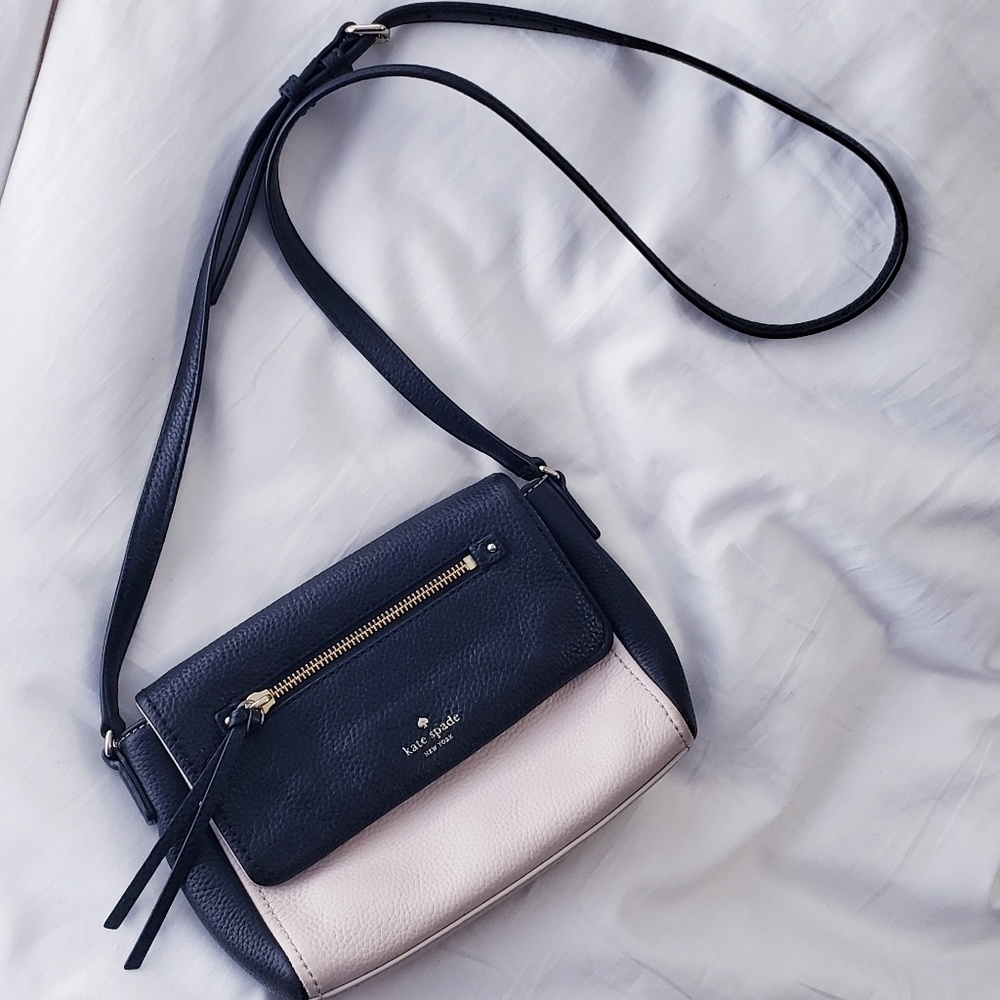 Kate Spade Black and Light Beige Crossbody Purse